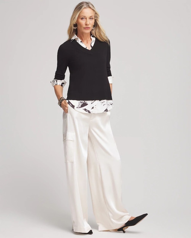 Built-In Shirt Knit Sweater - image 2